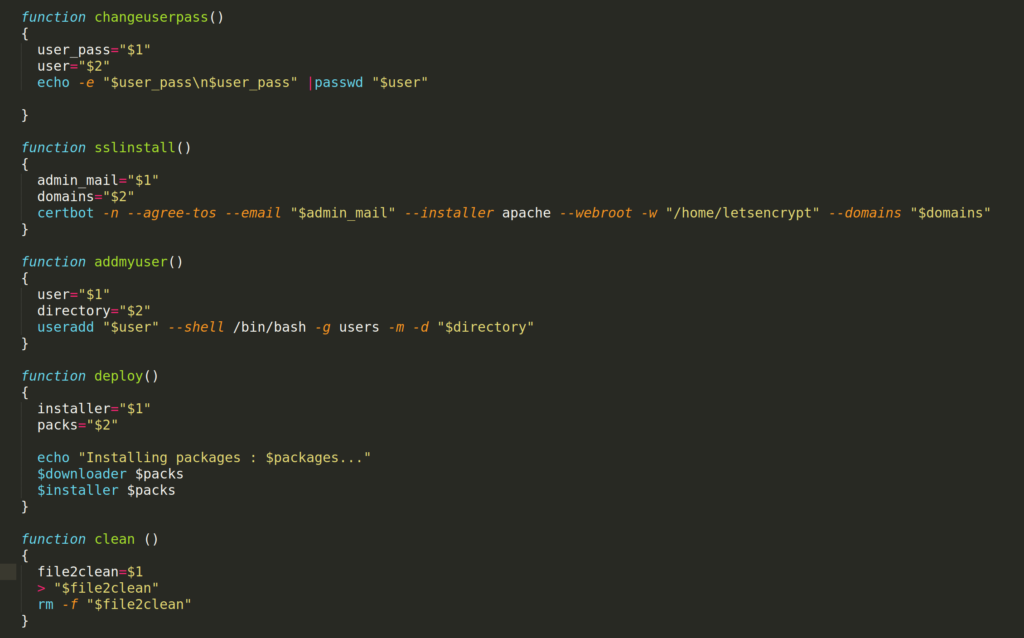 Bash shell functions