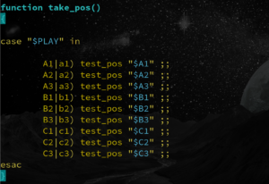 Bash case statement for tic-tac-toe