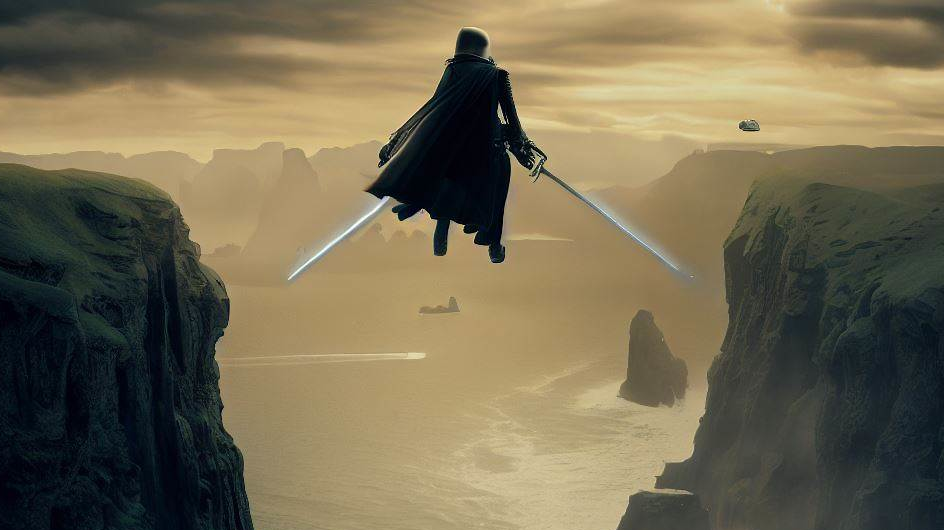 Brain 0verride as a jedi on the Irish Wild West Coast