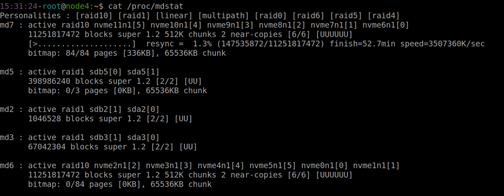 Building the RAID array