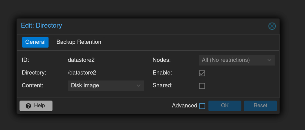 Proxmox storage